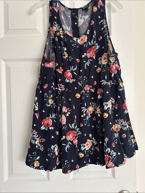 Floral Navy Tiered Tunic